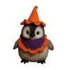 Halloween Penguin Doll 10" Penguin Plush Doll Toy with Knitted Witch Hat Small Stuffed Animal Desktop Decoration Gifts for Kids Boys Girls
