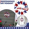 Independence Day Decorations For Front Door, Wooden Red,  Blue Star Sign, Patriotic Soldiers Memorial Day Porch Home Wall Outdoor Decoration