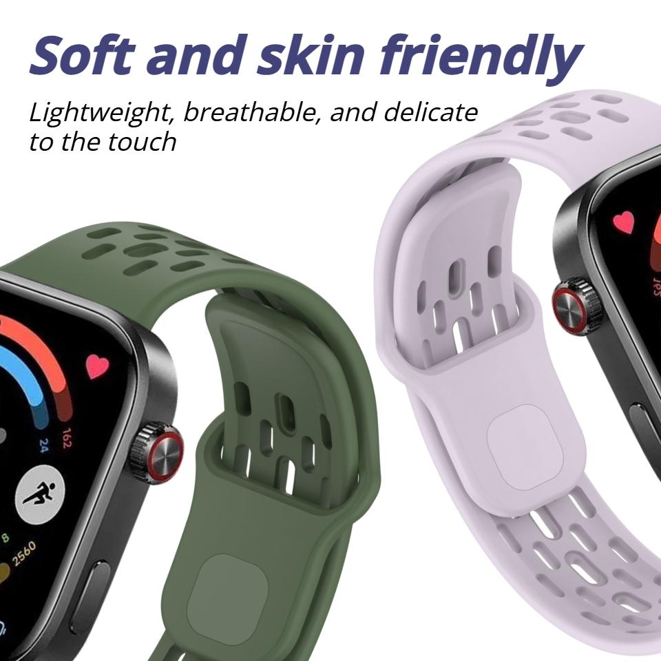 Силиконовый дышащий спортивный ремешок для Xiaomi Mi Band 10Pro 9Pro 8 Pro, удобная замена браслета для Redmi Watch 6 5 4, аксессуары
