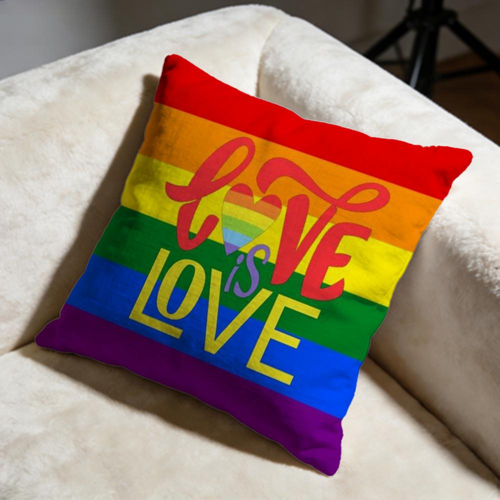 Homosexual Rainbow Flag Cushion Cover Soft Decorative Pillow Case Suitable for Bedroom Sofa Car Travel Use