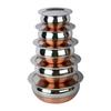 Set of 5 Stainless Steel Copper Bottom Kitchen Serving, Cooking Bowl Handi Biryani Handi With Cover
