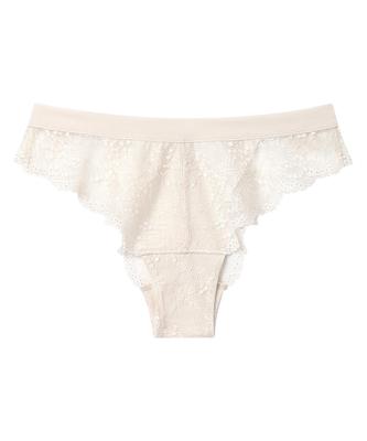 Wacoal YOJOY Полностью хлопковые трусики-стринги, Мягкие к коже, Кружево, 100% ластовица, Телесный, PAJ420, Женские,