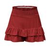 Womens Summer High Waist Ruffle Skirt Cute Flowy  Skirt Casual Comfy Elastic Shorts Wrap Beach Shorts