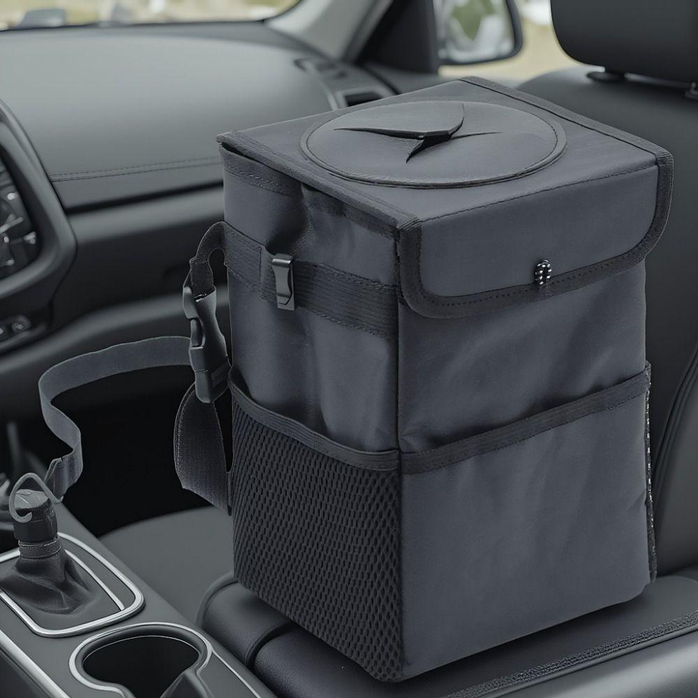 Waterproof Car Storage Bin Washable Car Organizer Organizer Hanging Garbage Bag  Car Accessories