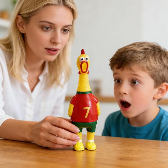 Screaming Chicken Toy for Dogs Rubber Squeaky Chicken 12.6 Inch Detachable Design Loud Scream Sound Stress Relief Prank Novelty Toy for Adults