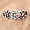Винтажное эстетичное кольцо с гравировкой в виде полого цветка для женщин, подарок на годовщину, для вечеринки, повседневные классические аксессуары, ювелирные изделия