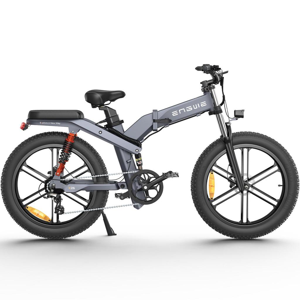 ENGWE X26 Electric Bicycle 1000W Motor 48V 29.2Ah Dual Battery Mountain Snow Foldable E-bike 26*4.0 Inch Fat Tire Electric Bike