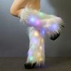 1 Pair Women Autumn Winter LED Light Furry Leg Warmers Imitation Fur Boot Covers Plush Elastic Leg Socks Fashion Accessories