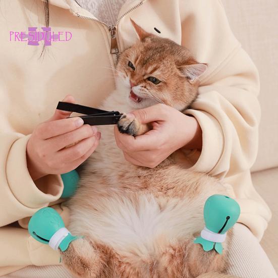 4 шт., чехол для ног кошки, защита от протечек, мягкие выпуклые точки, защита от царапин, силиконовая защита кошачьих лап, товары для домашних животных