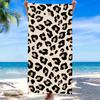 Charming Leopard Print Microfiber Beach Towel Summer Sun Protection Shawl Large Absorbent Bath Towel for Outdoor Swimming