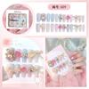24pcs/set Press On Nails A Variety of Handmade Nail Art Butterfly Flower Wear Finished Nail Stickers Large Diamond Glitter Nail Stickers