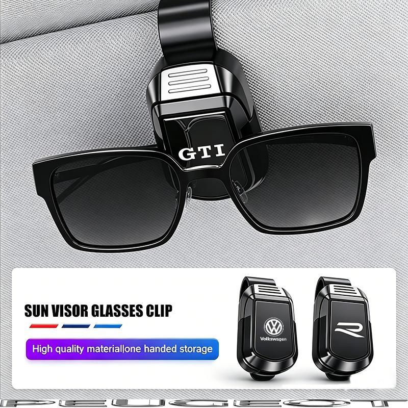 Car Sun Visor Glasses Holder Sunglasses Case Eyeglasses Clip For VW GTI Polo T5 Passat B6 Golf Tiguan Taigo Jetta T-ROC Hub Cap EE1
