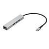 LAN-адаптер Digio2, 3-портовый конвертер USB 3.2 Gen 1 Type-C, Алюминиевый хаб, Серебристый, Z0121