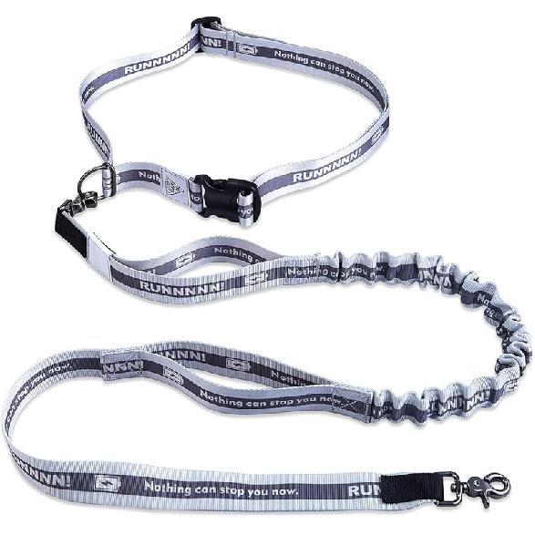 Hands Free Dog Leash with Waist Belt Lifetime Replacement, Dual Handle Bungee Leash for Running, Jogging, Hiking and Walking, for Medium and Large