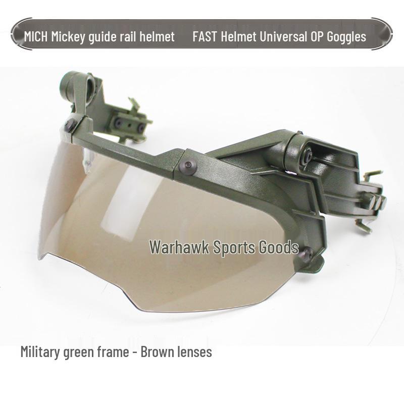 Adjustable Tactical Helmet with Riot-Proof Goggles, Compatible with Myopia Glasses, MICH Style for CS and Cross-Border Operations.