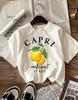 Capri Lemon Is Produced In Italy Print Unisex TShirts ONeck Short Sleeve Trendy Loose Streetwear AllMatch Summer Top