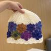 Handmade Crochet Colorful Flower Women'S Hat