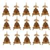 Metal Singhasan Oval Shaped for Ganesha Krishna God Idols - Gold Plated Ladoo Gopal Pooja Chowki for Temple Mandir Puja Idol Decoration Items