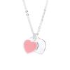 Yibaijia T-Home Love Necklace 925 Sterling Silver Red Heart Enamel Pendant