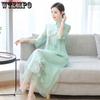 Платье Cheongsam, летнее длинное платье с вышивкой, этнический ветер, большие размеры, женские модные элегантные платья