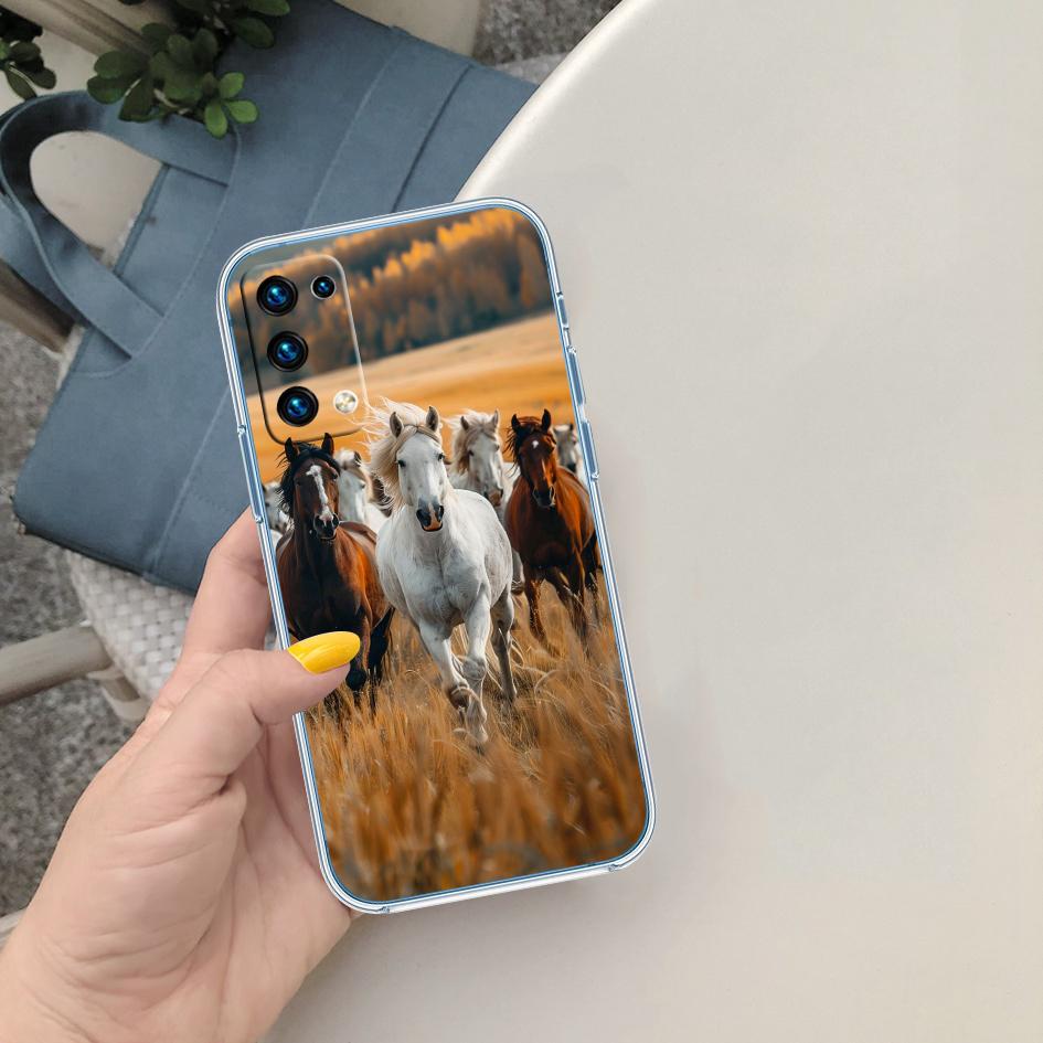 CJ53 Fine Horse Soft Shell Transparent Phone Case for Motorola Moto Edge 20 30 40 50 S30 Fusion Ultra Pro Neo Lite + G200 G23