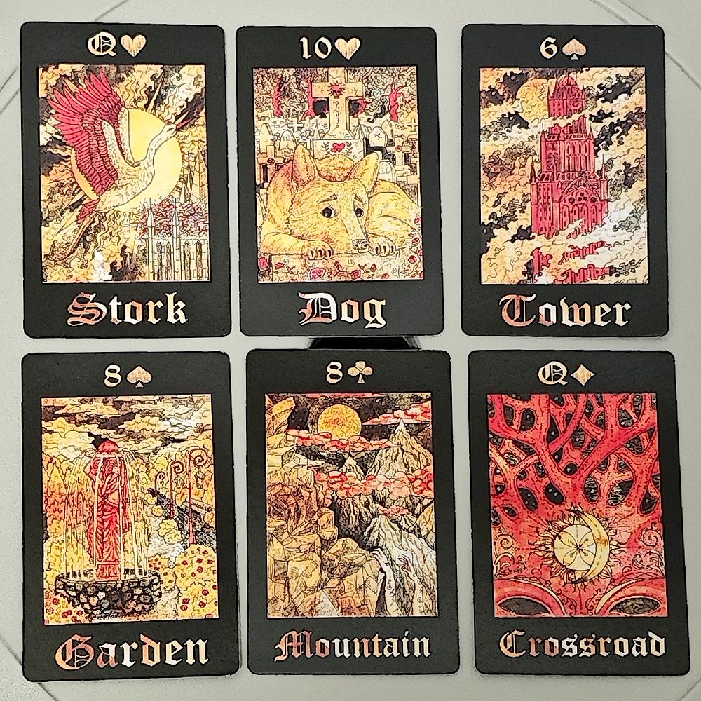 9*6cm Dark Gothic Lenormand Deck 36 Pcs Lenormand Cards Combine Romance and Dark Elements