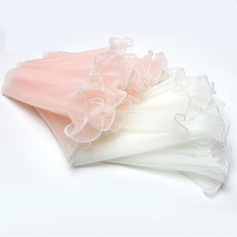 3 Pcs Pearl Edge Packaging Paper Flower Wrapping Mesh Yarn Bouquet Wrapping Yarn Gift Wrap Mesh Paper Florist Supplies