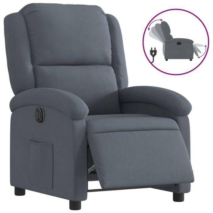 VidaXL Fauteuil Inclinable Électrique, Chaise de Relaxation avec Dossier et Repose-pied Réglables, Siège de Salon, Moderne, 3204279
