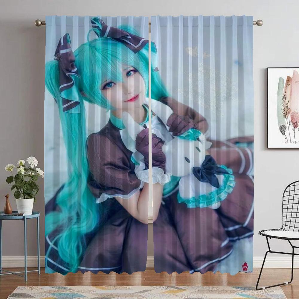 Раздел Hatsune M-Miku занавеска для окна для домашнего интерьера занавески для камеры занавески для детской комнаты тюль для спальни жалюзи гостиная