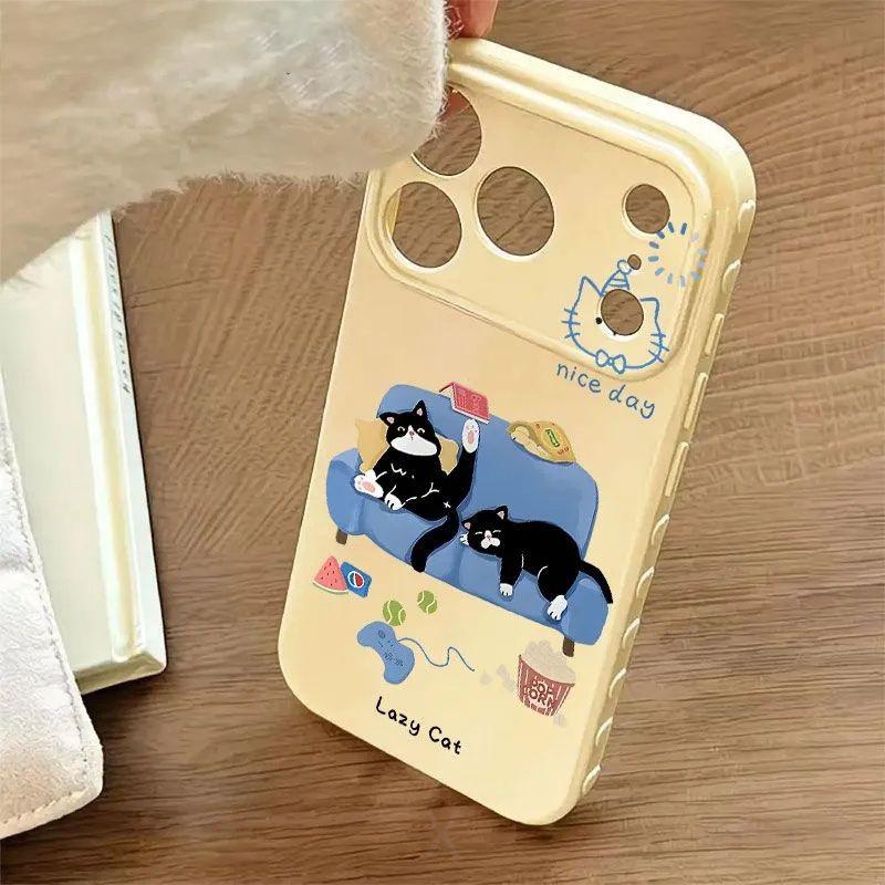 Чехол-окно с сердцем и кошкой для iPhone 17 Pro Max - Мягкий, Полное покрытие для моделей 16, 15, 14, 13 Pro