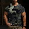 3D Camouflage T-Shirt Men Clothes Outdoor Fashion Casual O Neck Short Sleeve Summer Street Oversized Men Sport Military T Shirts