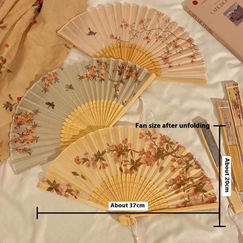 1 шт. Китайские веера Складной ручной веер Свадебные ручные веера Бамбуковый портативный веер Веер для танцев Веер для вечеринки Декоративный веер Ventilador