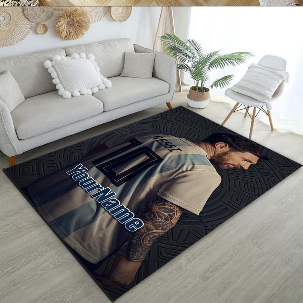 Messi 329 Personalized Text Floor Rug Office Rug Suitable for Game Room Entryway Study room Living Rooms Antislip Carpet Office home decor