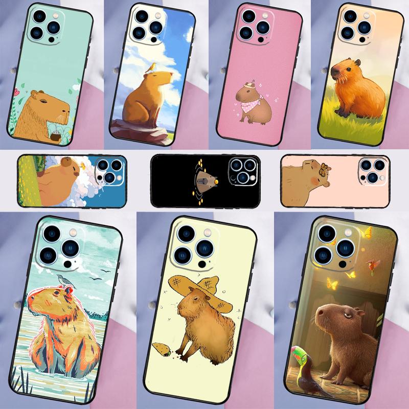 Cute Capybara Case For Realme 14 Pro Plus 13 12 11 15 GT6 GT7 Pro C55 C51 C35 C53 C61 C65 C67 C63 C71 C75
