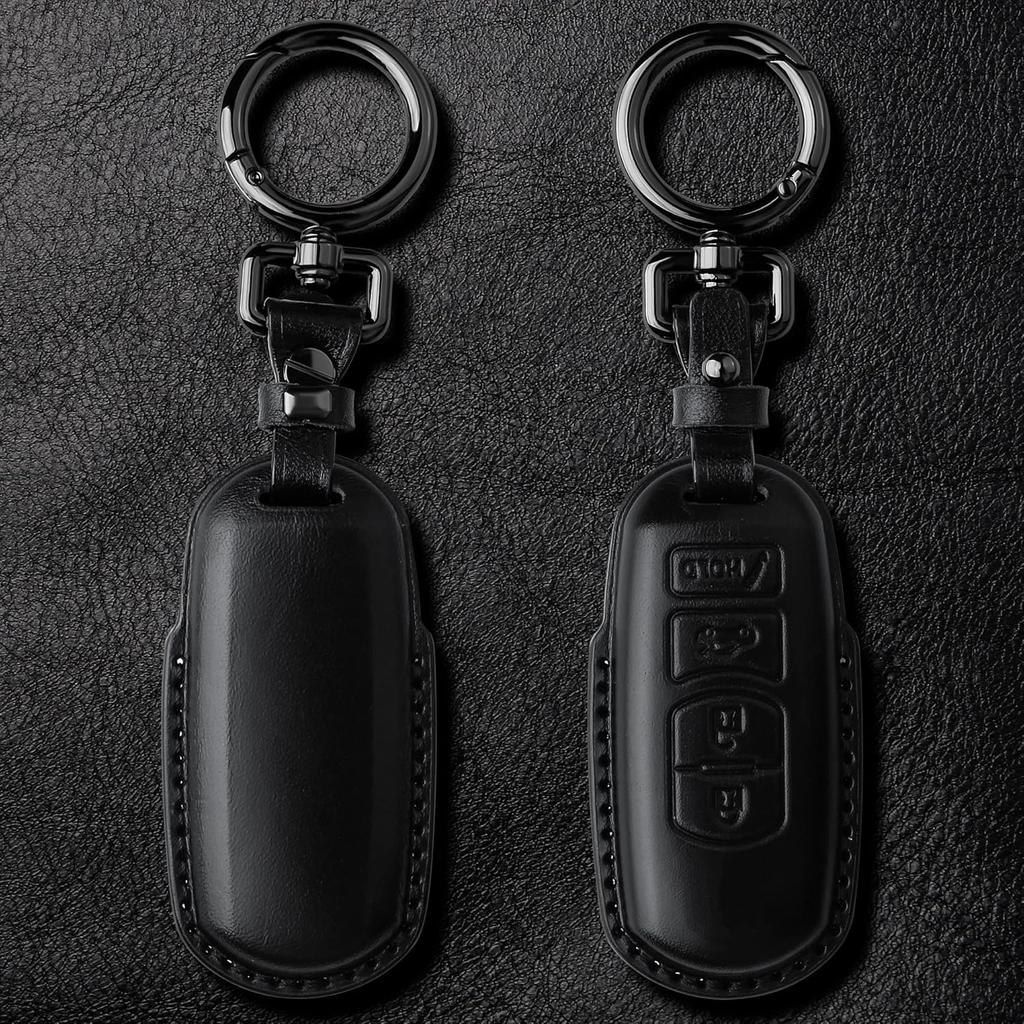 Tukellen for Mazda Leather Key Fob Cover with Keychain Compatible with Mazda 3 6 8 Miata MX-5 CX-3 CX-5 CX-7 CX-9 4-Buttons Smart Remote, Leather