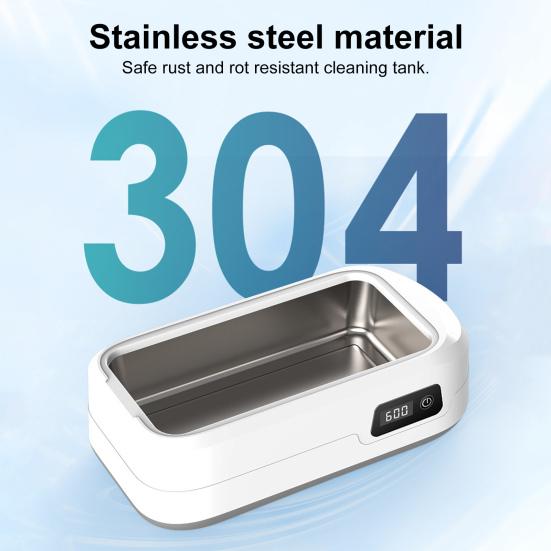 Yousheng Ultrasonic Cleaning Machine 49000Hz Wave Deep Clean 640ml Stainless Steel Sink 4 Modes Glasses Jewelry Daily Item Cleaner