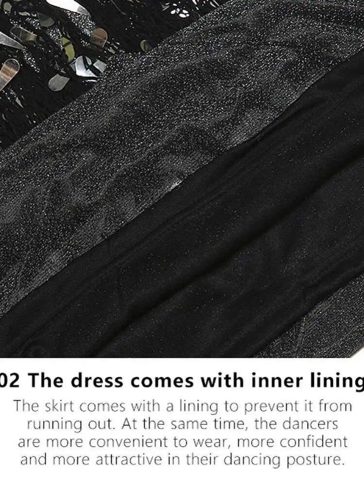 Women Latin Dance Dress Tassels Dress Cocktail Costume 1920s Flapper Dress
