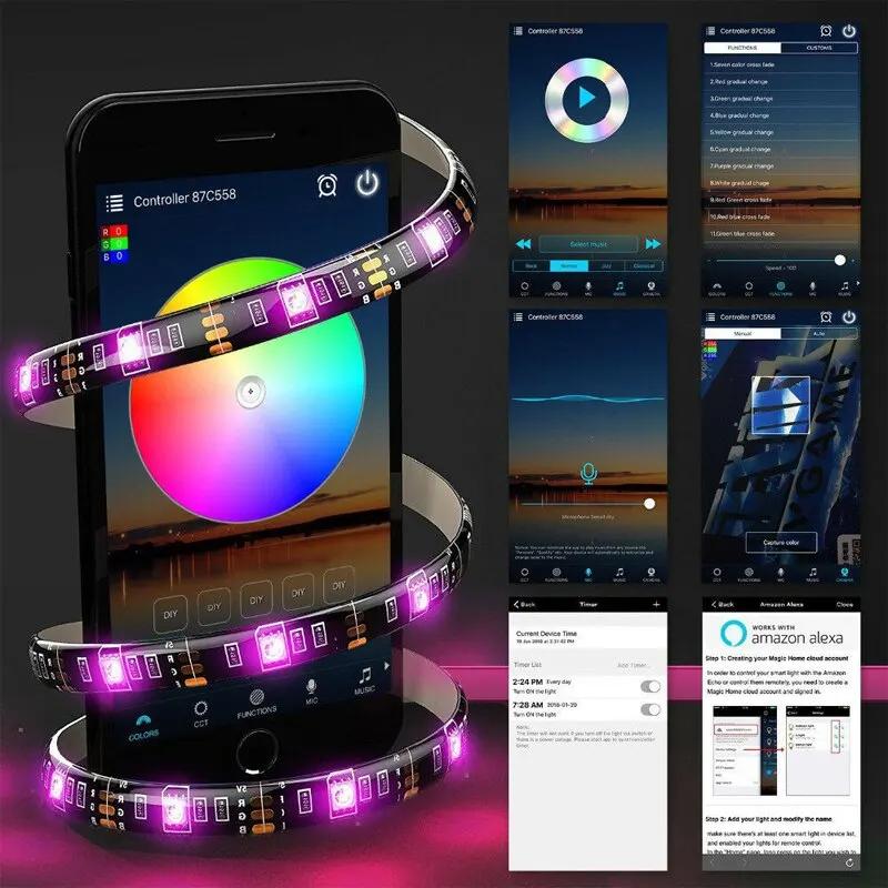5050 RGB фоновая атмосфера световые полосы цветной Bluetooth 5v световой комплект ТВ прикроватный бар атмосферное освещение освещение украшение