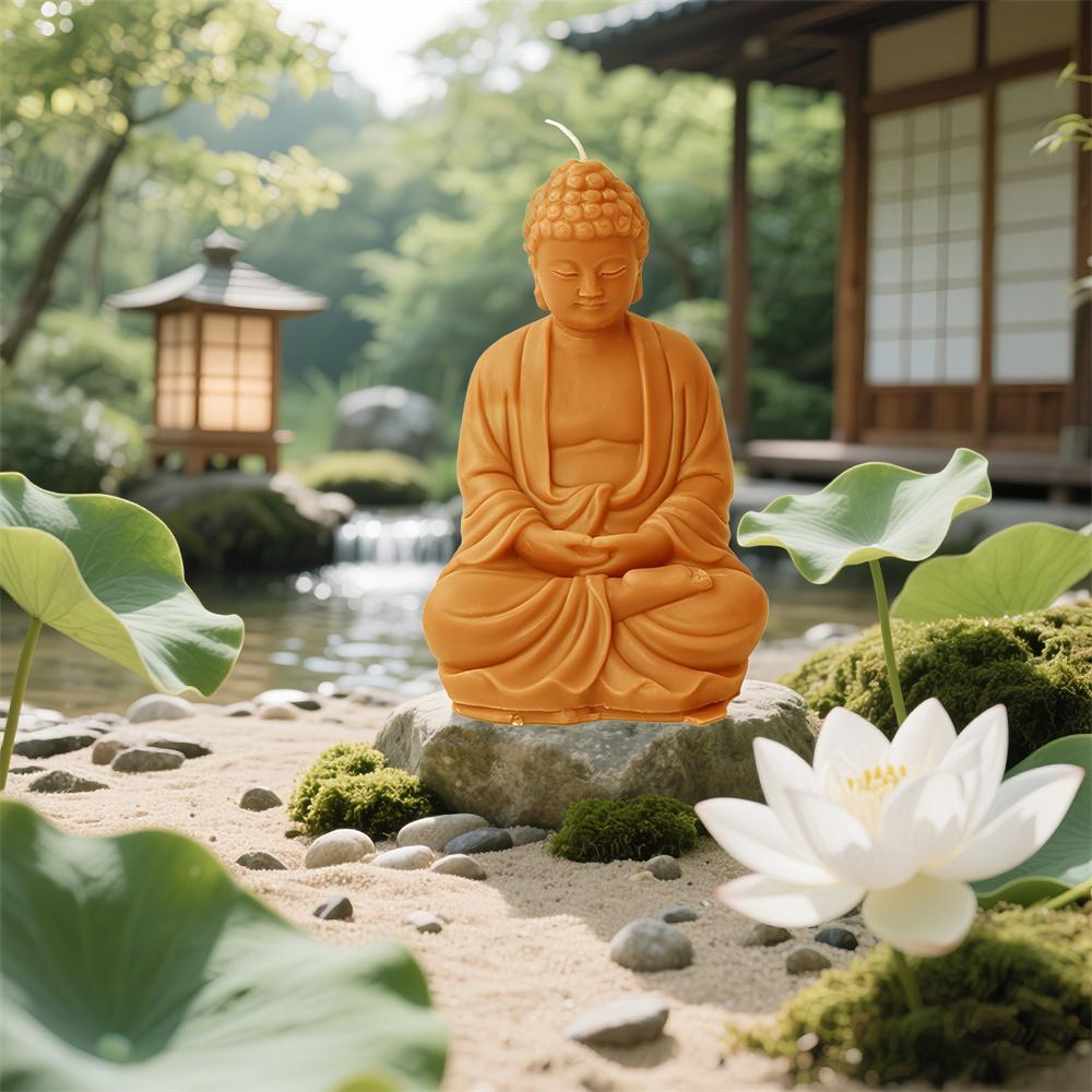 Большой размер Будда Силиконовая форма Формы для свечей из воска Форма для смолы Гипс Бетон Форма Форма Украшения для дома и сада Форма для рукоделия