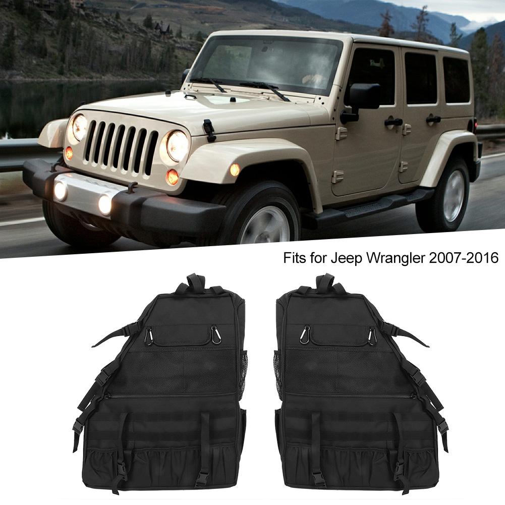 Roll Cage Storage Bag Multifunctional Trunk Organizer Tool Holder Fits for Jeep Wrangler 2 4 Door 2007 20162pcs