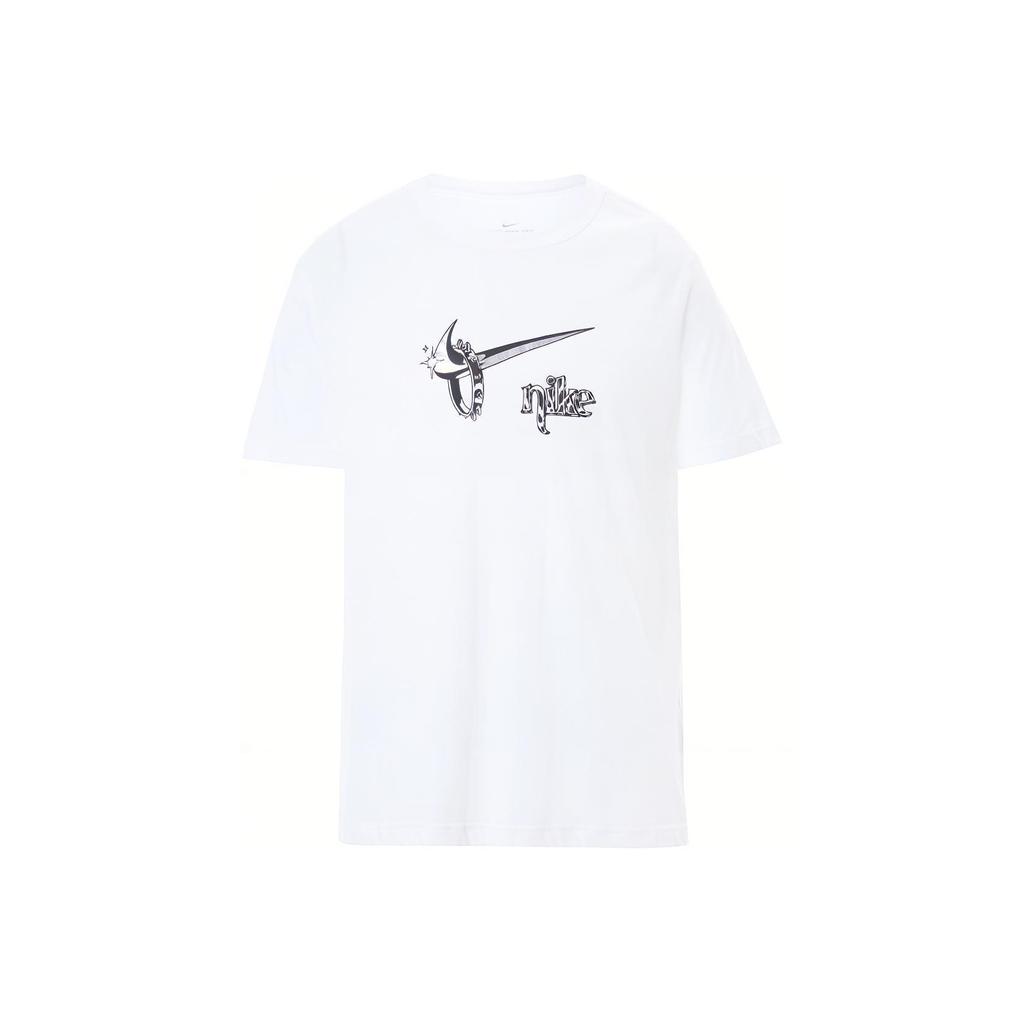 Nike Спортивная одежда Boyfriend Fit Мультфильм футболка с коротким рукавом Женские топы Белый CT8927-100