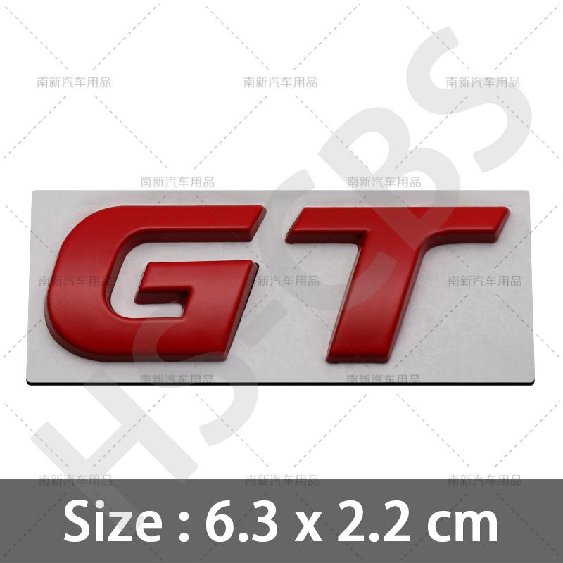 WDC5 1Pcs Metal 3D Car Rear Trunk GT Emblem Logo Auto Door Fender Badge Tailgate ogo GT Car Body Decorative Stickers Accessoires