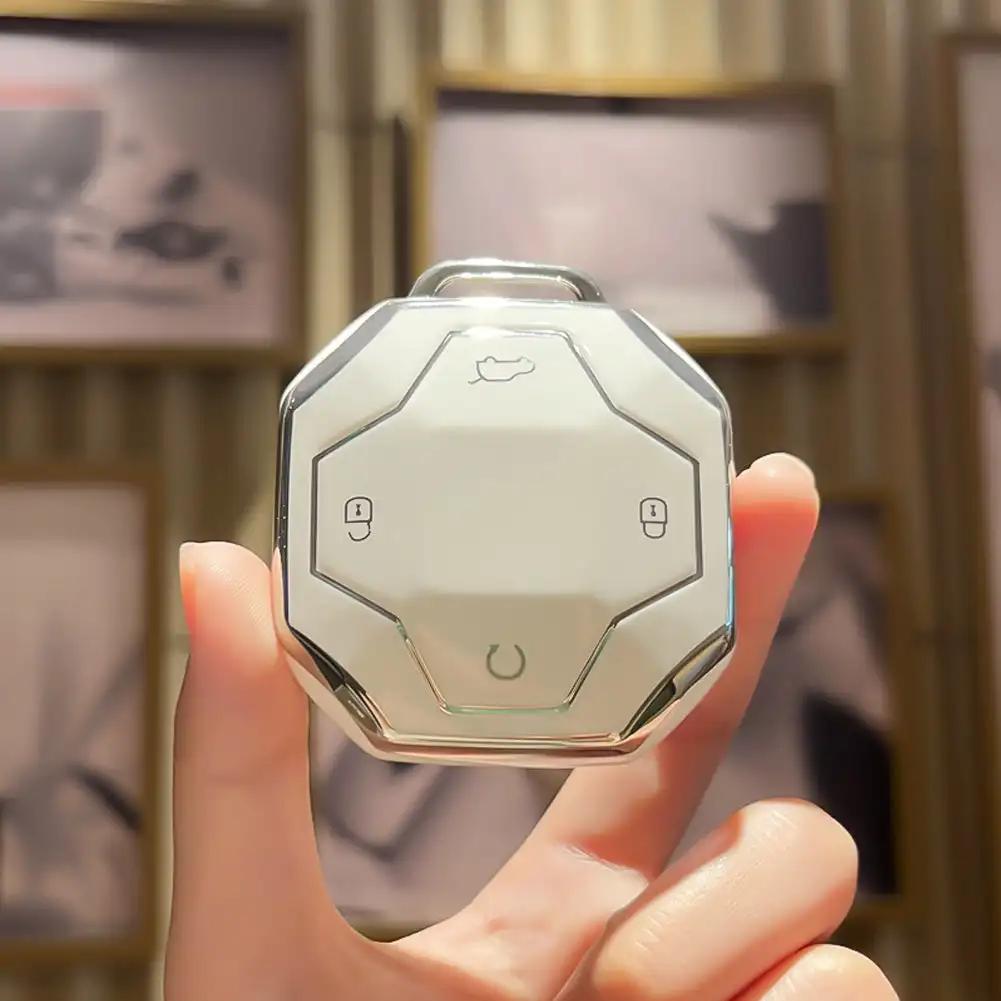 1 шт. чехол для автомобильного ключа мягкий TPU 4 кнопки пульт дистанционного управления защитный чехол прочные аксессуары для Chery Jetour T2 Traveler 2024 2024