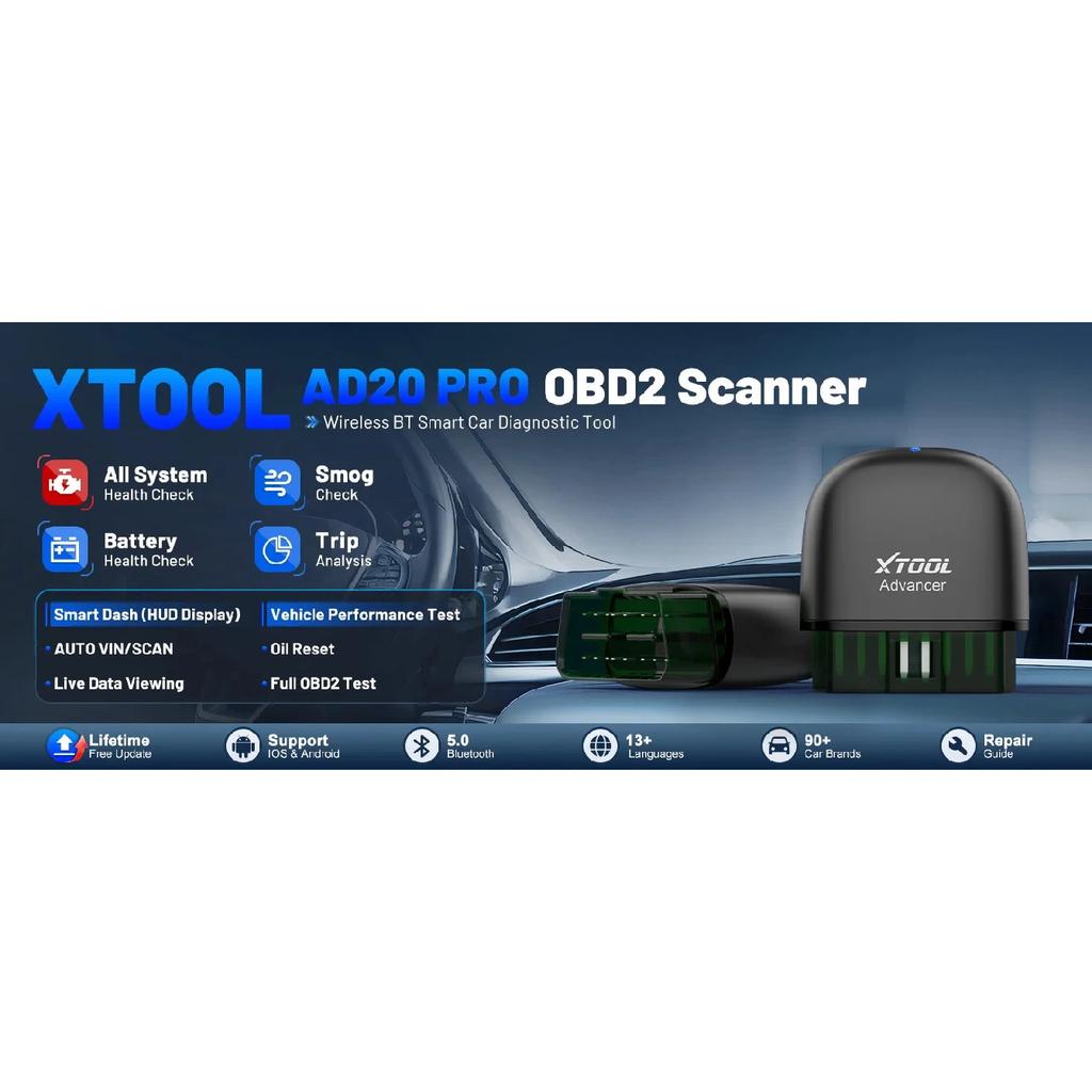 XTOOL OBD2 Сканер AD20PRO Bluetooth OBDII Считыватель кодов Полностью системный диагностический инструмент Тест аккумулятора Сброс масла Программное обеспечение Бесплатное обновление