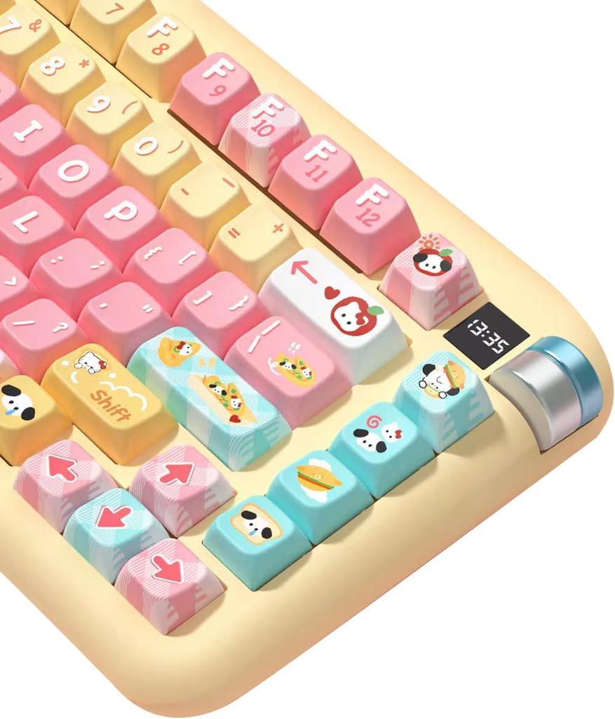 Тематические колпачки для клавиш 158 колпачков для клавиш из ПБТ. Набор специальных колпачков для клавиш MDA подходит для переключателей Cherry MX 61/87/104/108 и других механических клавиатур. (клубника)