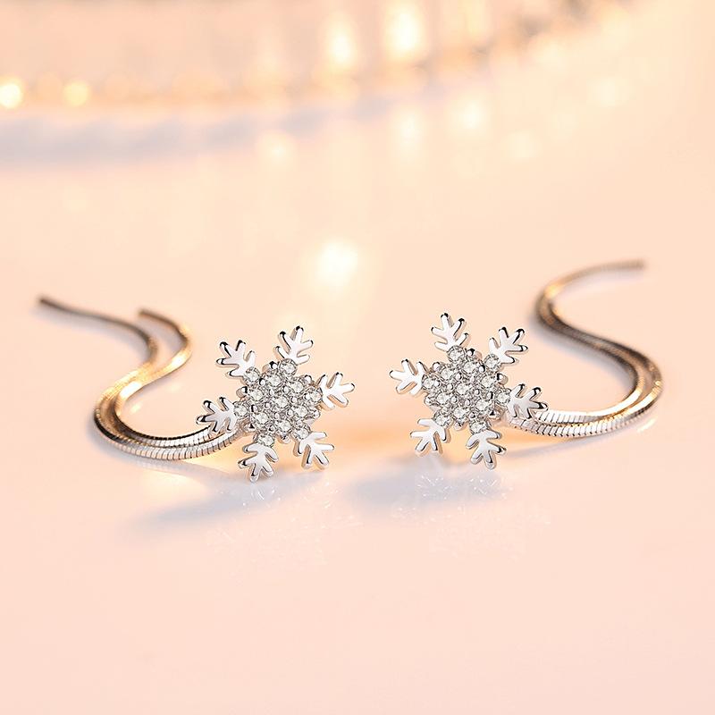 Женские корейские модные элегантные антиаллергенные посеребренные серьги 925 пробы, мини-простые висячие на спине серьги-гвоздики, женские украшения для ушей, подарки