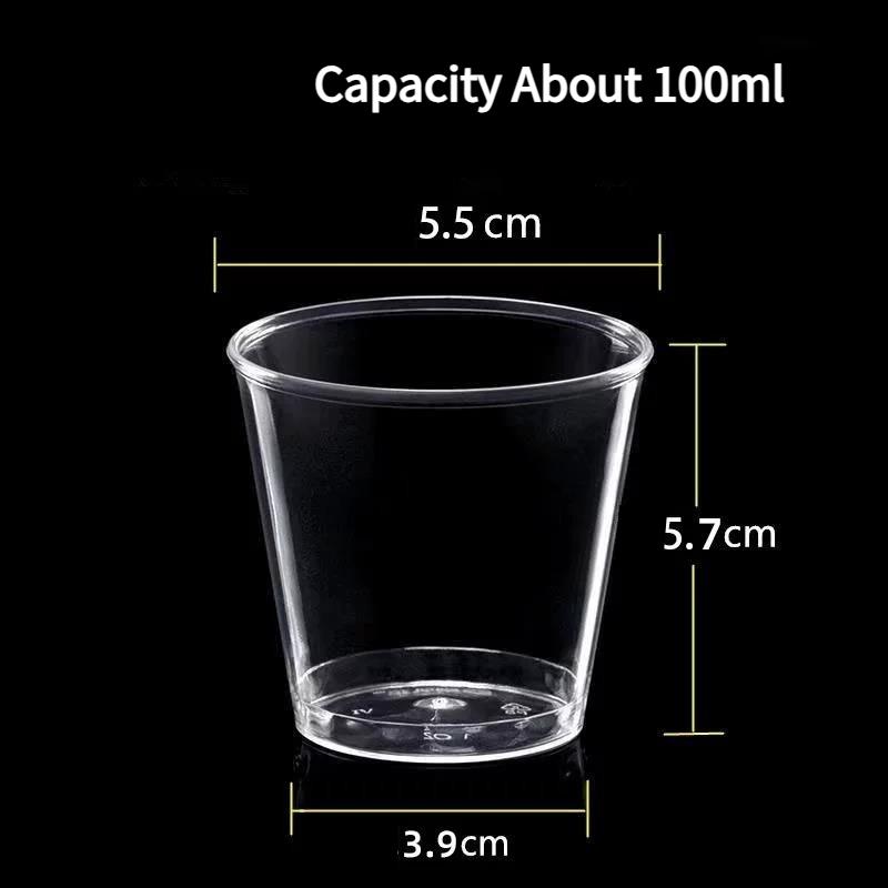 30ml Disposable Drinking Cup 50ml Mini Transparent Plastic Cups Wedding Birthday Party Drink Cup Wine Glass 100ml High-temperature Resistant Water Cup