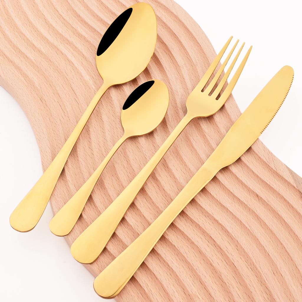 24 шт. красочный набор столовой посуды, нож, вилка, кофейная ложка, набор столовых приборов, посуда из нержавеющей стали, столовые приборы в западном стиле, кухонное серебро