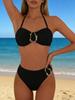 Европейский и американский комплект бикини с высокой талией и push-up на косточках 2026