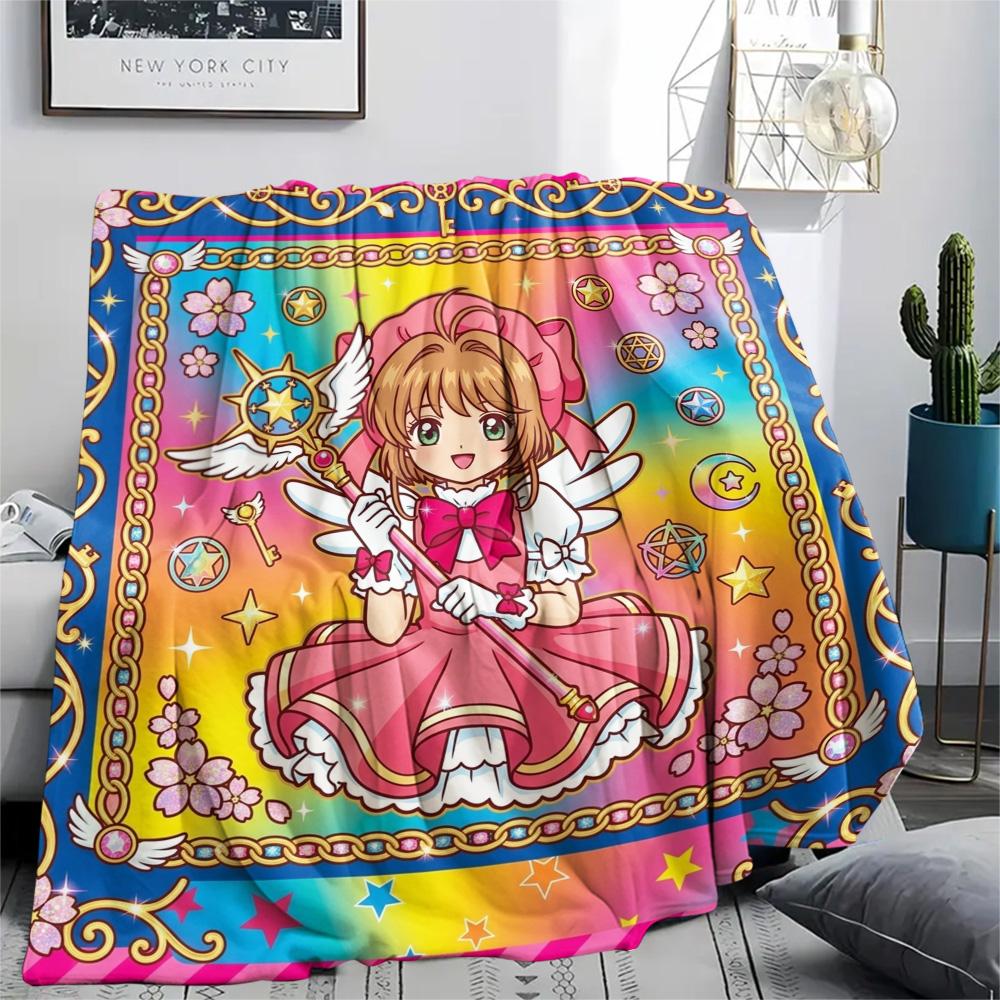 Cardcaptor Sakura Print Flannel Blanket, Ultra Soft High Quality All Seasons Warm Throw, Home Decor Cozy Blanket, Perfect Christmas Gift